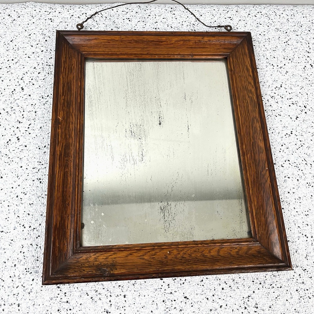 Dwelle-Kaiser Co Antique Mirror Wood Frame Distressed Gallery Wall Hanging